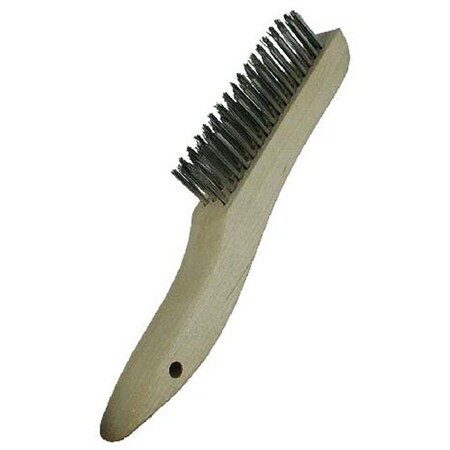 Gordon Brush 4 x 16 Row 0.006 SS Wire and Wood Shoe Handle Plater's Brush, PK12 444SS006G